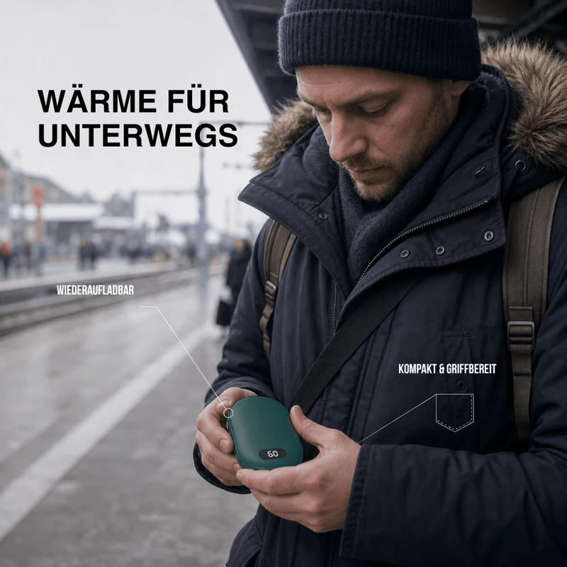 Doppel Heiz Handwärmer – wiederaufladbarer Taschenwärmer
