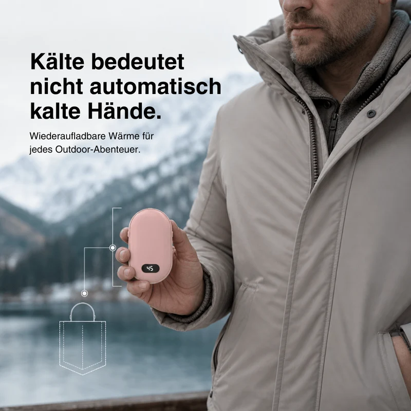 Doppel Heiz Handwärmer – wiederaufladbarer Taschenwärmer