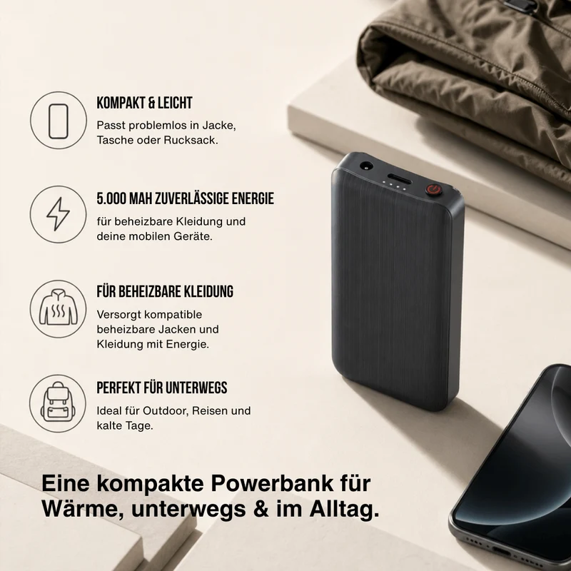 Powerbank-Paar für beheizte Socken – 3,7 V / 2 A, 2×4.000 mAh