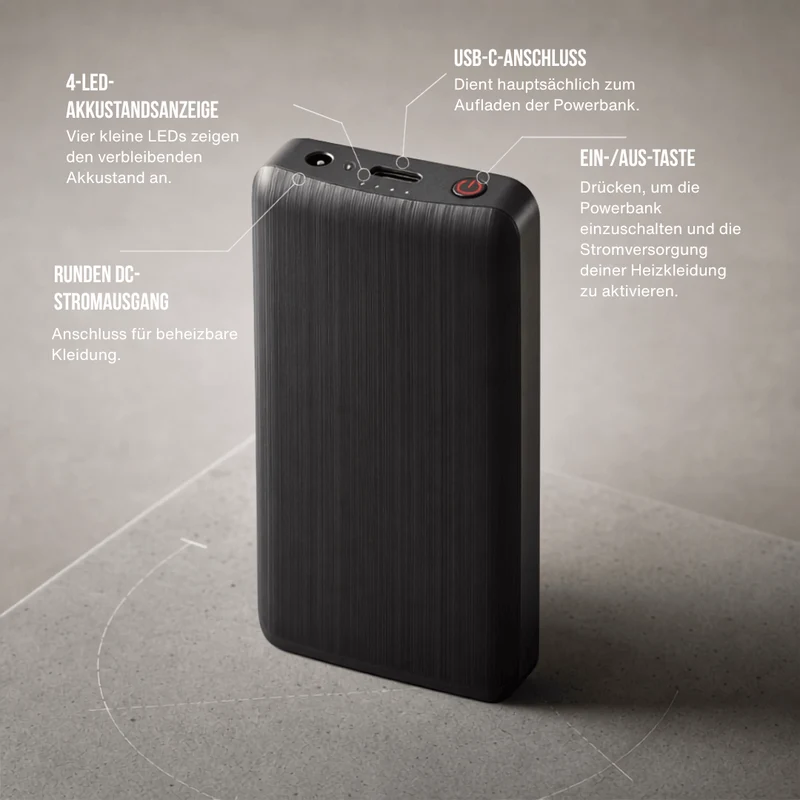 Powerbank-Paar für beheizte Socken – 3,7 V / 2 A, 2×4.000 mAh