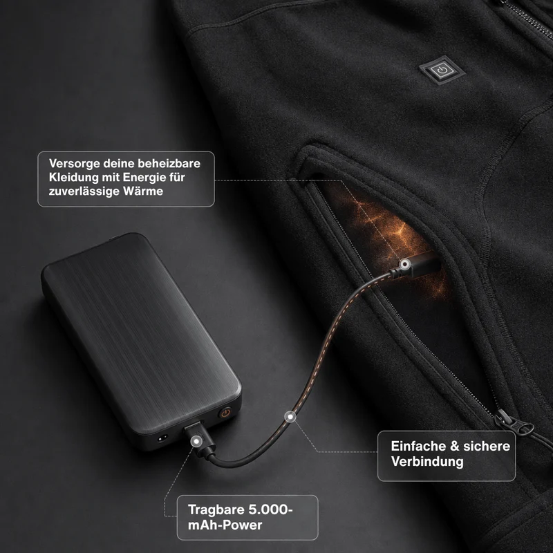Powerbank-Paar für beheizte Socken – 3,7 V / 2 A, 2×4.000 mAh