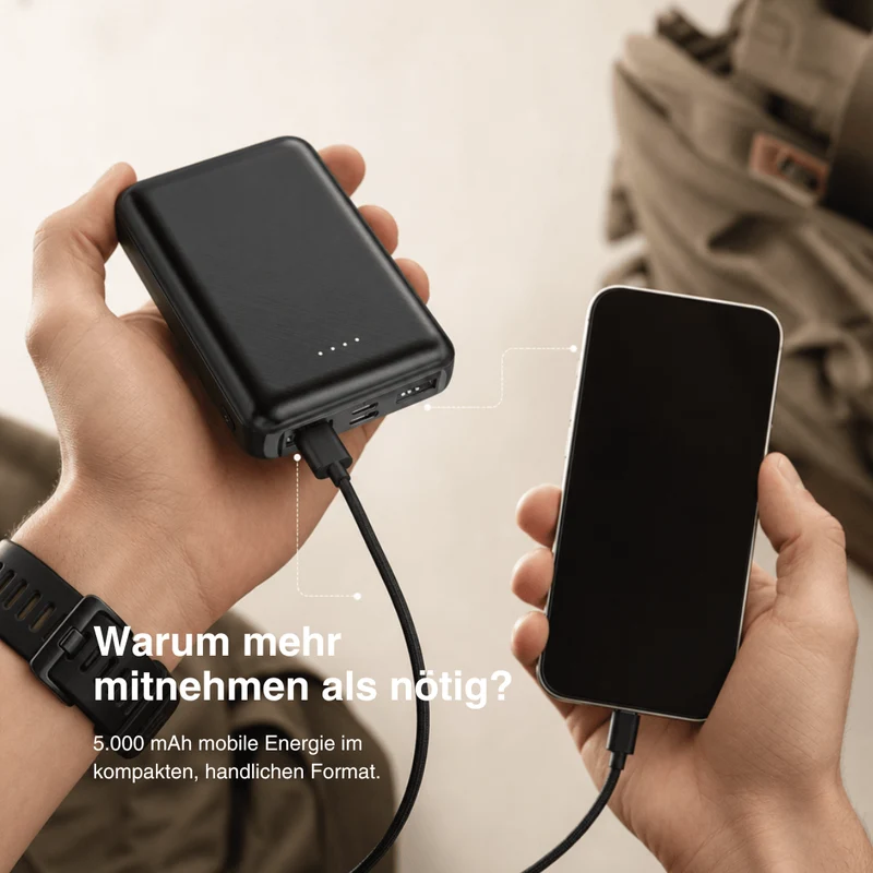 NaturWide Powerbank 5.000 mAh (5 V/2 A) – Für beheizte Kleidung