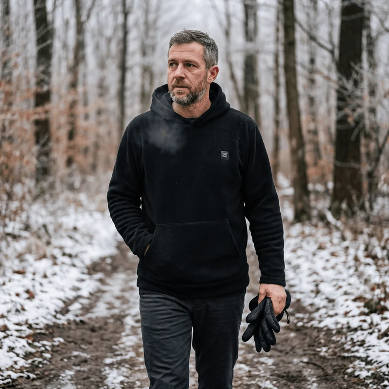 USB Heated Hoodie – Unisex Zip-Up with Thick Wool Lining