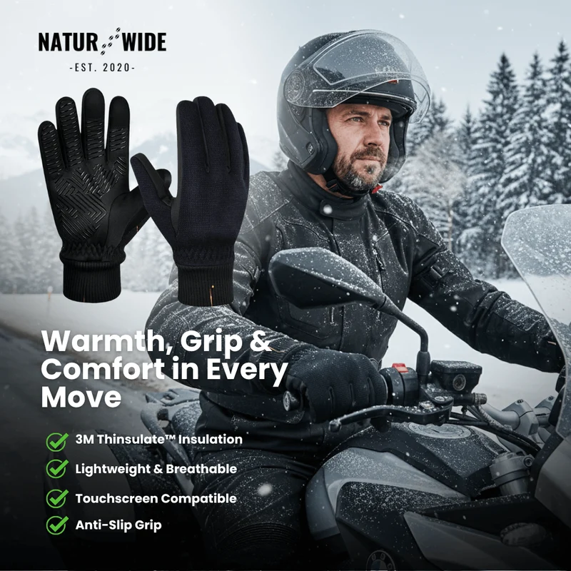 Winter Outdoor Sport Gloves – Touchscreen, Windproof & Anti-Slip Gloves
