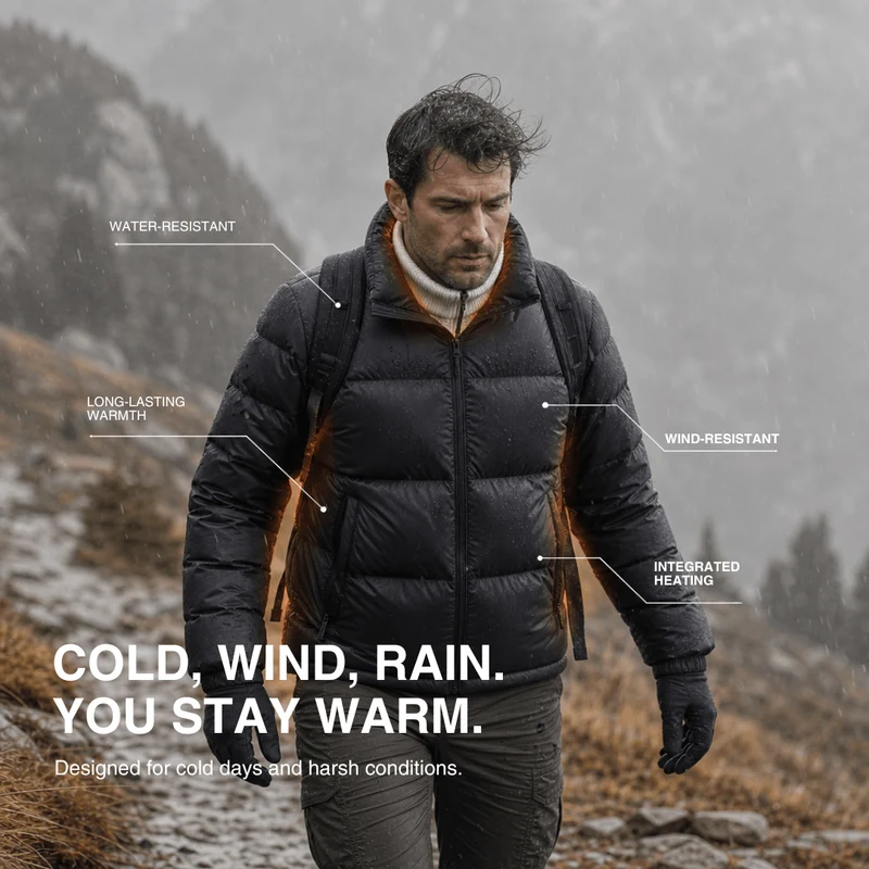 Naturwide Heated Winter Jacket – 6 Heating Zones, Waterproof & Extra Warm for Men and Women