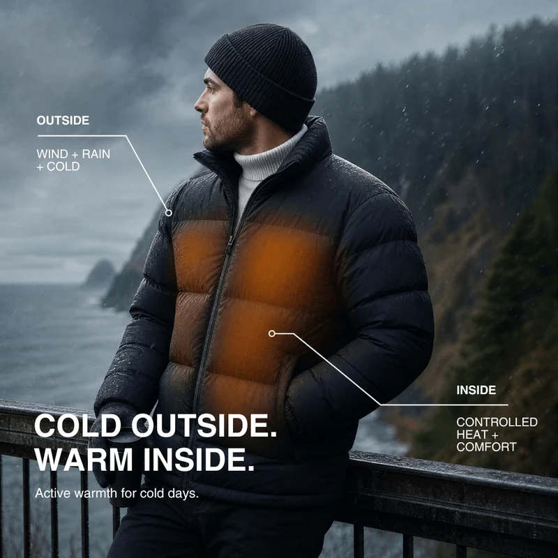 Naturwide Heated Winter Jacket – 6 Heating Zones, Waterproof & Extra Warm for Men and Women