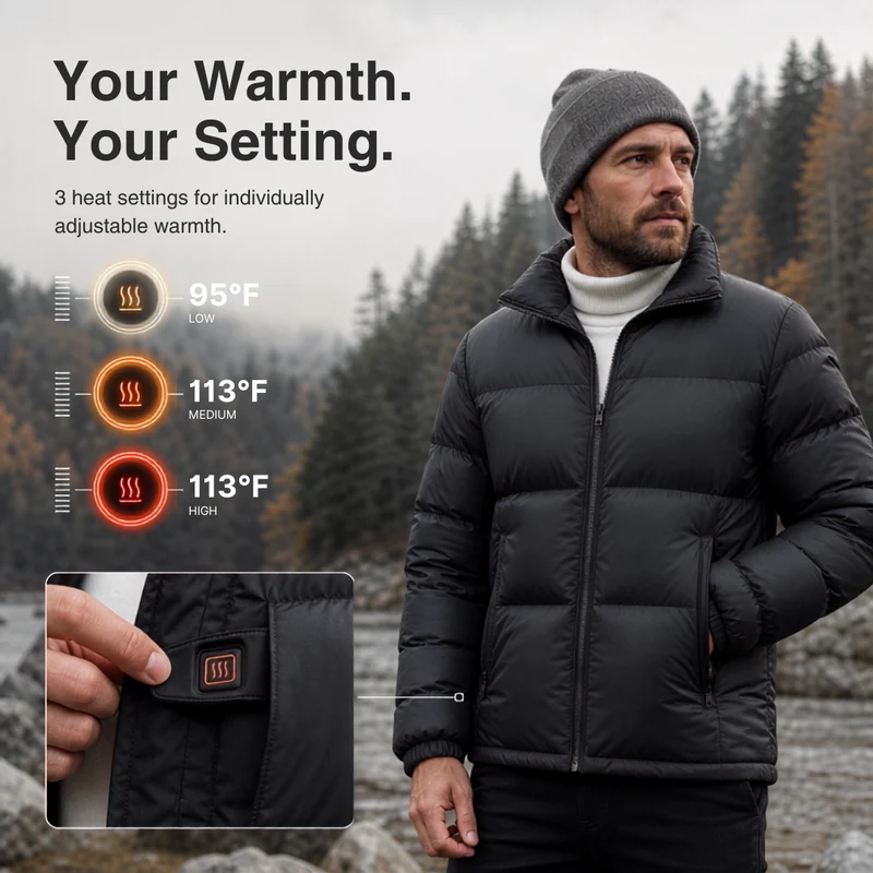 Naturwide Heated Winter Jacket – 6 Heating Zones, Waterproof & Extra Warm for Men and Women