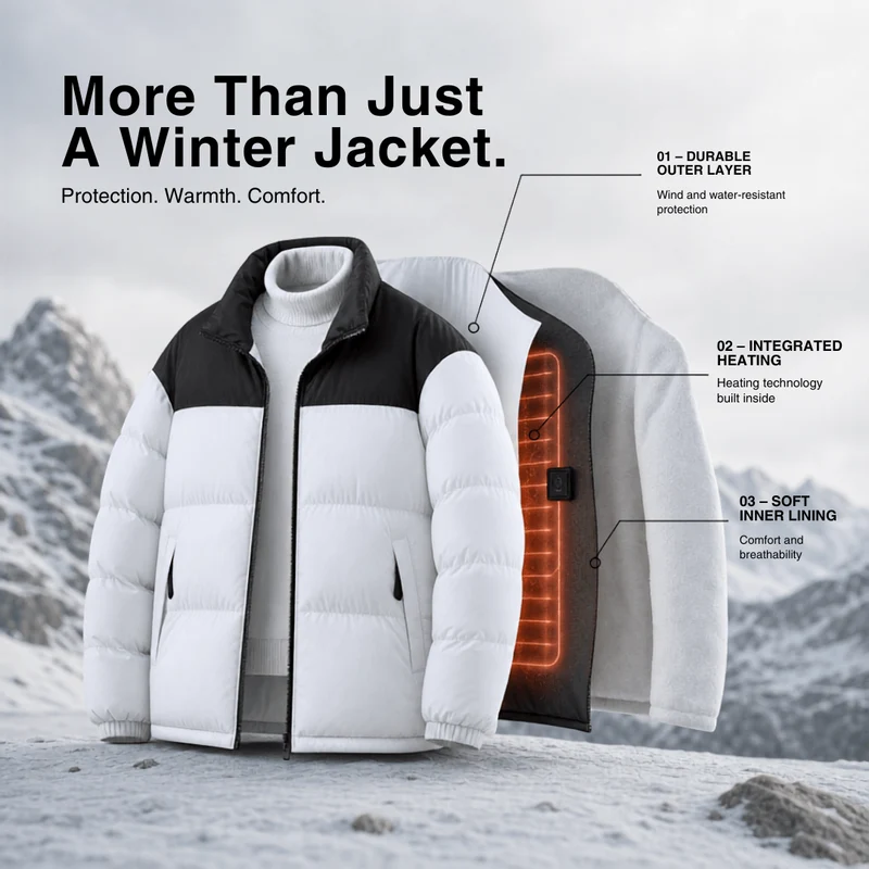 Naturwide Heated Winter Jacket – 6 Heating Zones, Waterproof & Extra Warm for Men and Women