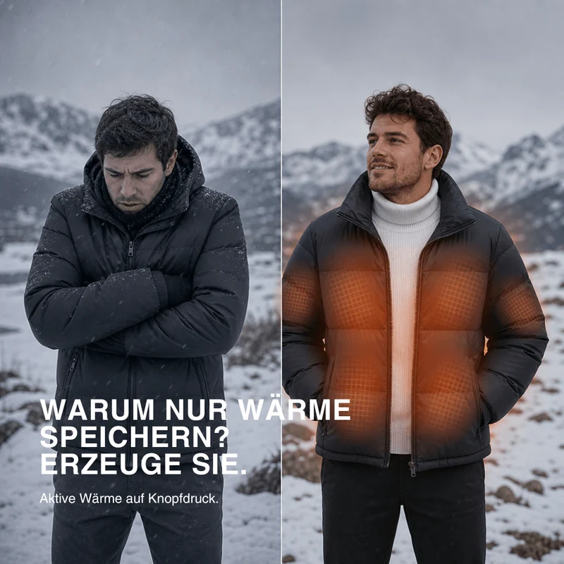 Beheizte Winterjacke – 6 Heiz-Zonen, wasserdicht & extra warm für Damen & Herren