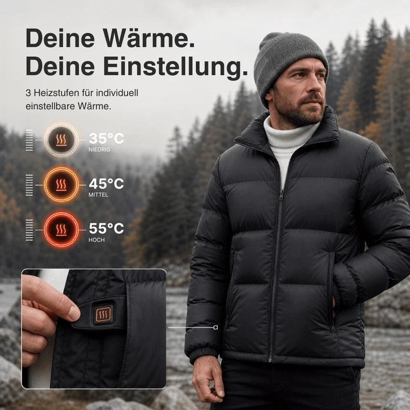 Beheizte Winterjacke – 6 Heiz-Zonen, wasserdicht & extra warm für Damen & Herren