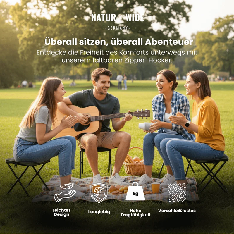Naturwide Faltbarer Campingstuhl – Ultraleicht, Tragbar & mit Tragetasche