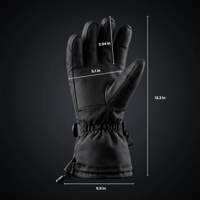 Heated Gloves – 3 Heat Levels, Waterproof & Windproof