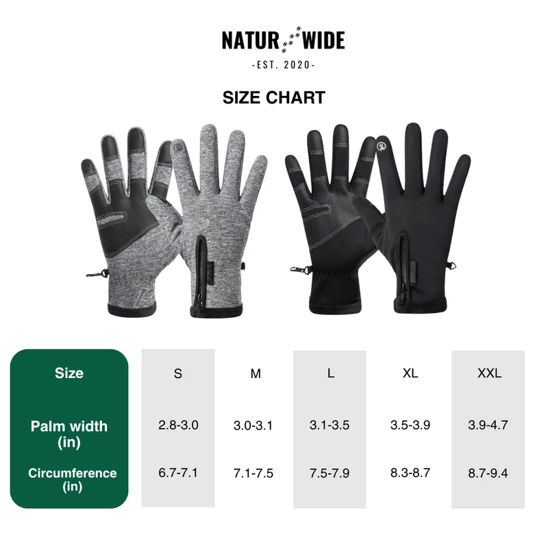 Naturwide Winter Gloves – Waterproof, Windproof & Touchscreen-Compatible