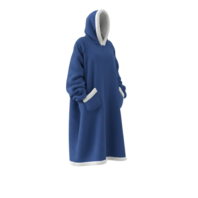Oversize Flanell-Deckenhoodie – Tragbare Kuscheldecke mit Ärmeln & Kapuze