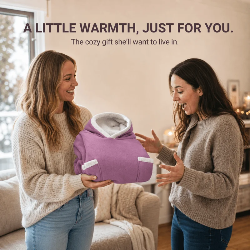 Oversized Flannel Blanket Hoodie – Wearable Blanket with Sleeves & Hood