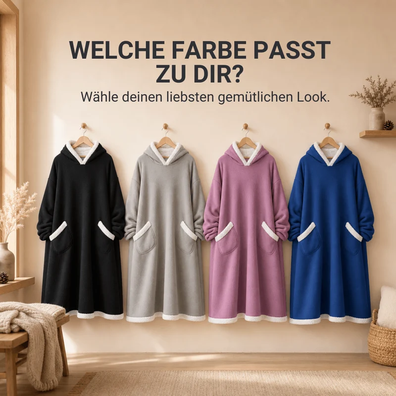Oversize Flanell-Deckenhoodie – Tragbare Kuscheldecke mit Ärmeln & Kapuze