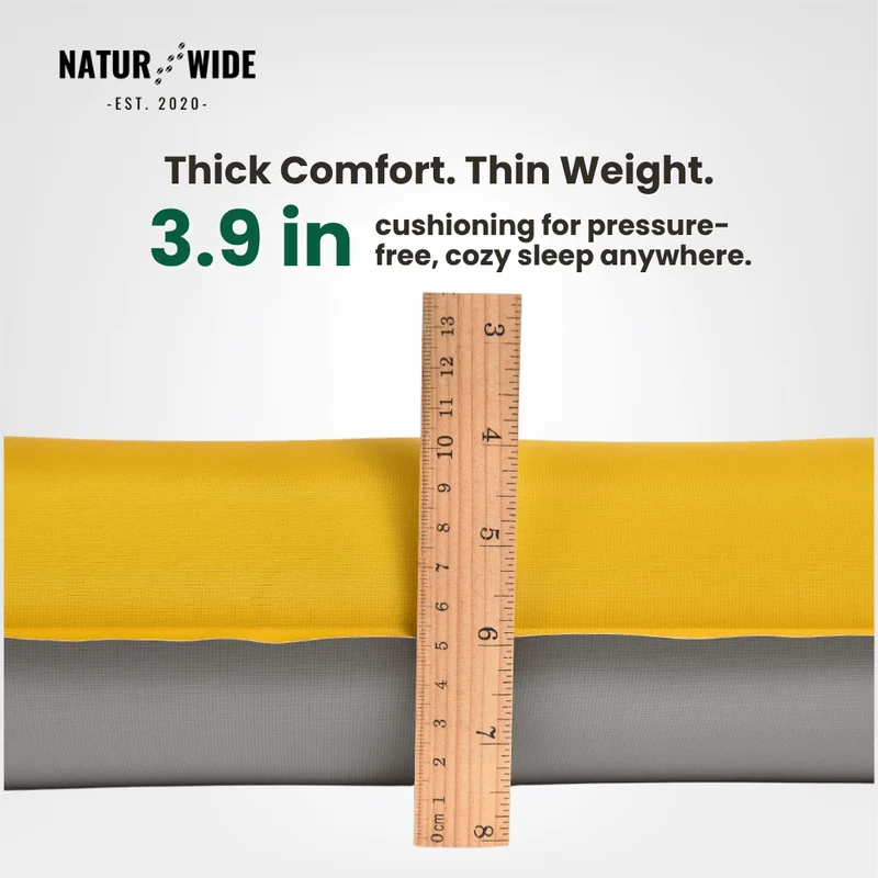 NaturWide 7.6R Camping Sleeping Pad – Ultralight, Self-Inflating & Double-Reinforced