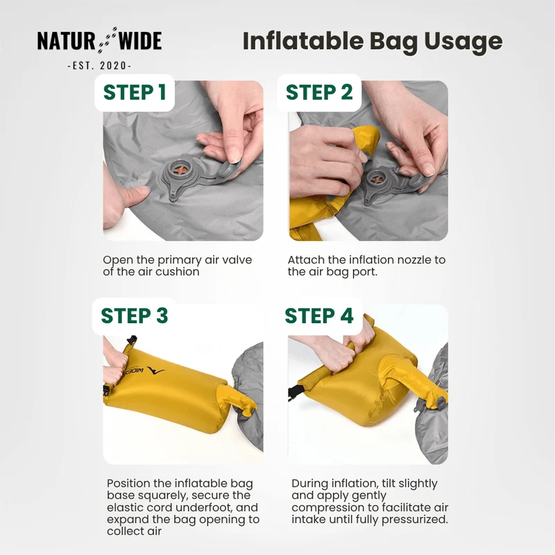 NaturWide 7.6R Camping Sleeping Pad – Ultralight, Self-Inflating & Double-Reinforced