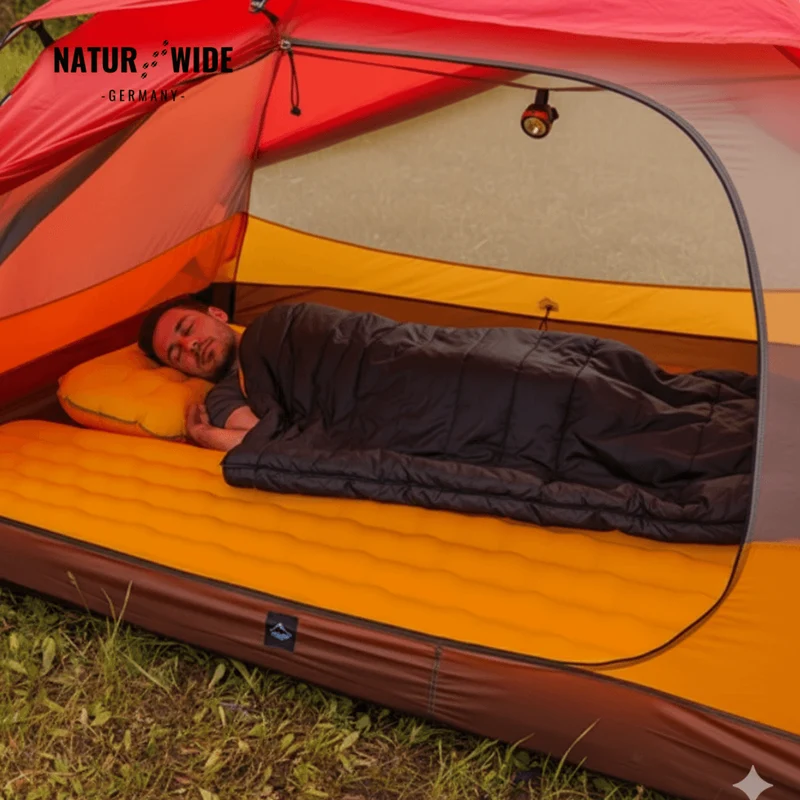 NaturWide 7.6R Camping Sleeping Pad – Ultralight, Self-Inflating & Double-Reinforced