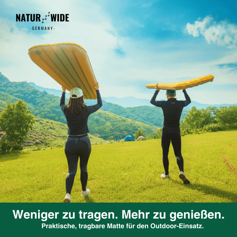 NaturWide Campingmatte 7.6R – Ultraleichte, selbstaufblasende Isomatte mit doppelter Stärke