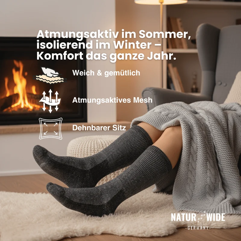 Naturwide Merino Wool Socks – 3-Pack for Men & Women