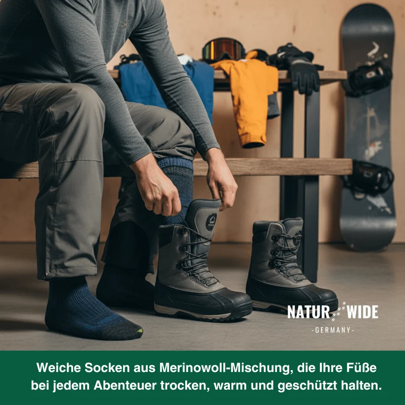 Naturwide Merino Wool Socks – 3-Pack for Men & Women