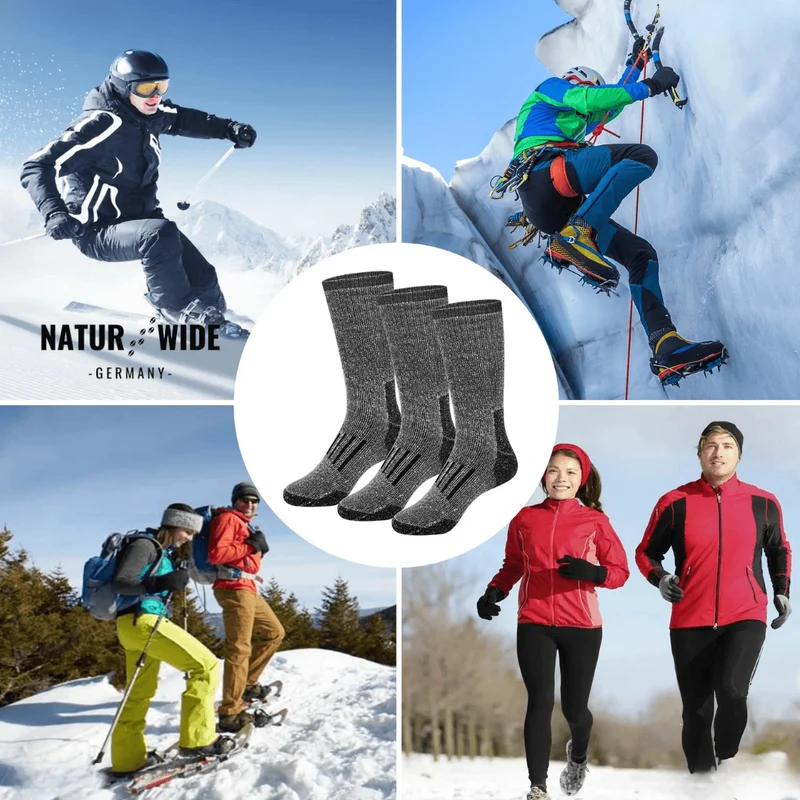 Naturwide Merino Wool Socks – 3-Pack for Men & Women