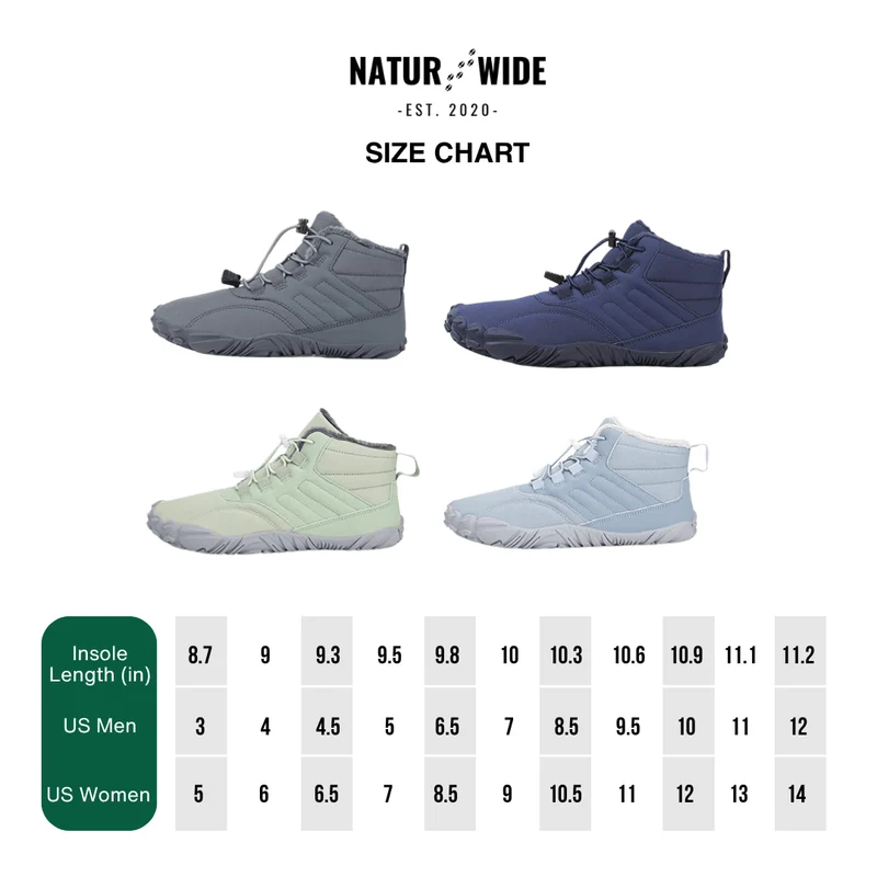 Winter Snow Boots – Warm, Fur-Lined Barefoot Shoes for Men & Women