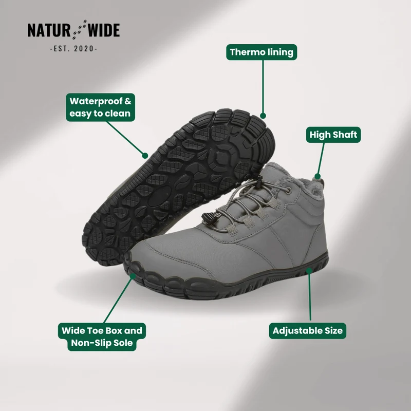 Winter Snow Boots – Warm, Fur-Lined Barefoot Shoes for Men & Women
