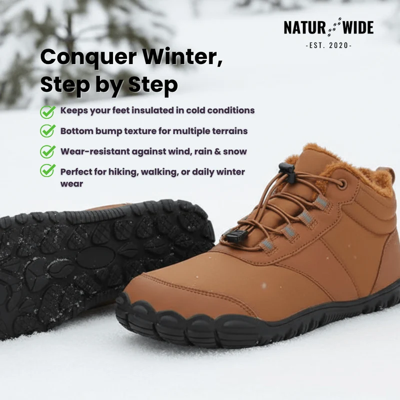 Winter Snow Boots – Warm, Fur-Lined Barefoot Shoes for Men & Women