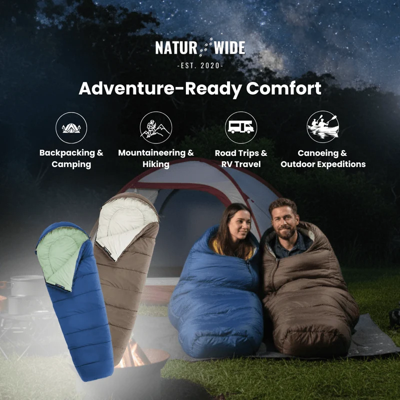 NaturWide Mummy Sleeping Bag – Lightweight & Warm for Outdoor