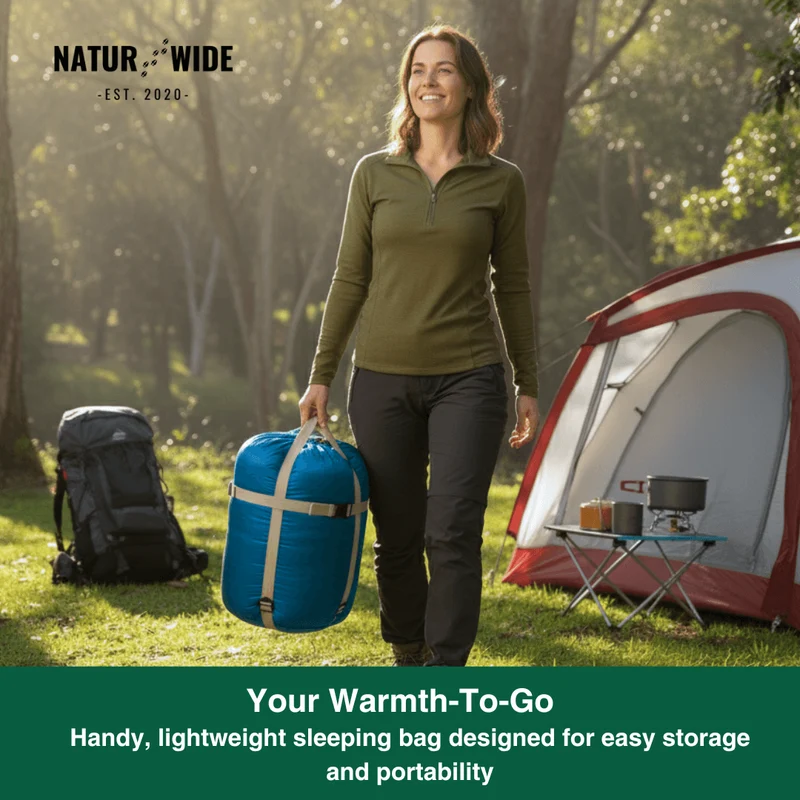 NaturWide Mummy Sleeping Bag – Lightweight & Warm for Outdoor