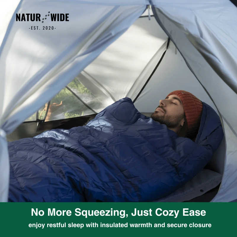 NaturWide Mummy Sleeping Bag – Lightweight & Warm for Outdoor