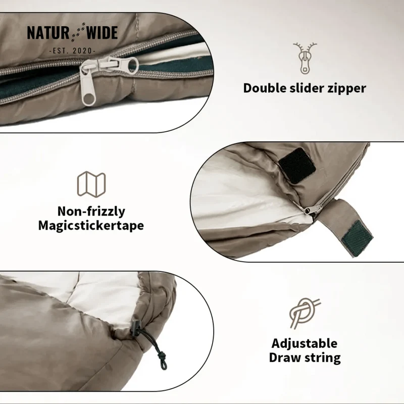 NaturWide Mummy Sleeping Bag – Lightweight & Warm for Outdoor