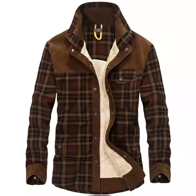Herren Fleecegefütterte Flanelljacke Drune