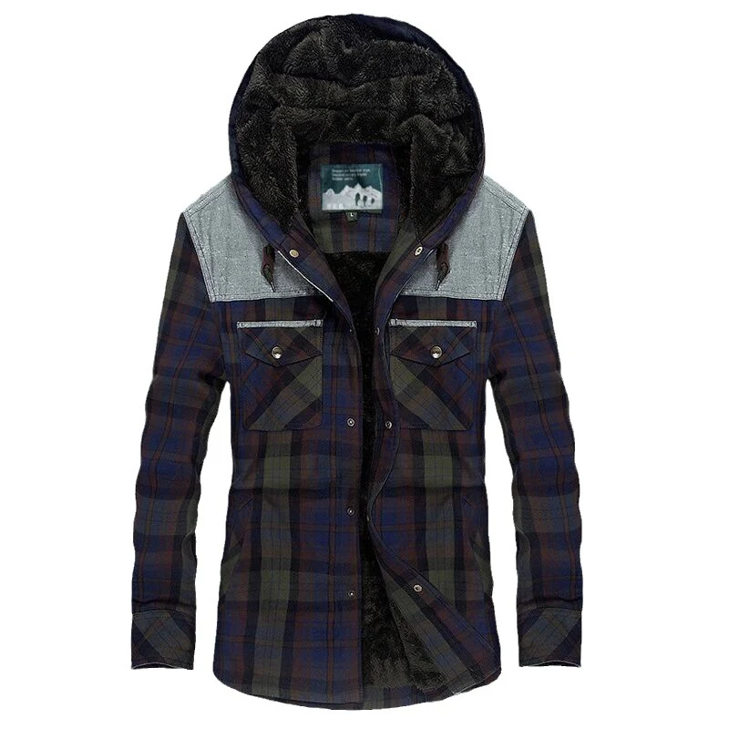 Herren Flanellhemdjacke mit Teddyfutter Drune