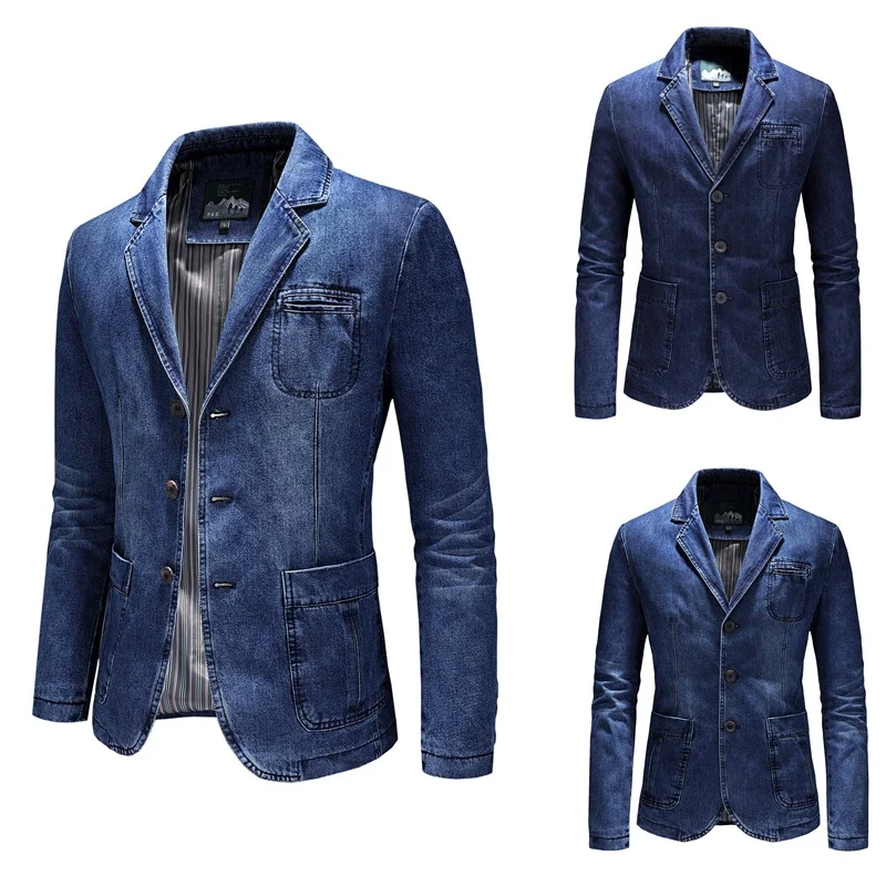 Herren Eleganter Jeansblazer Drune