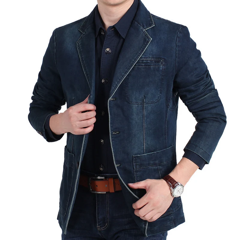 Herren Eleganter Denim Blazer Drune