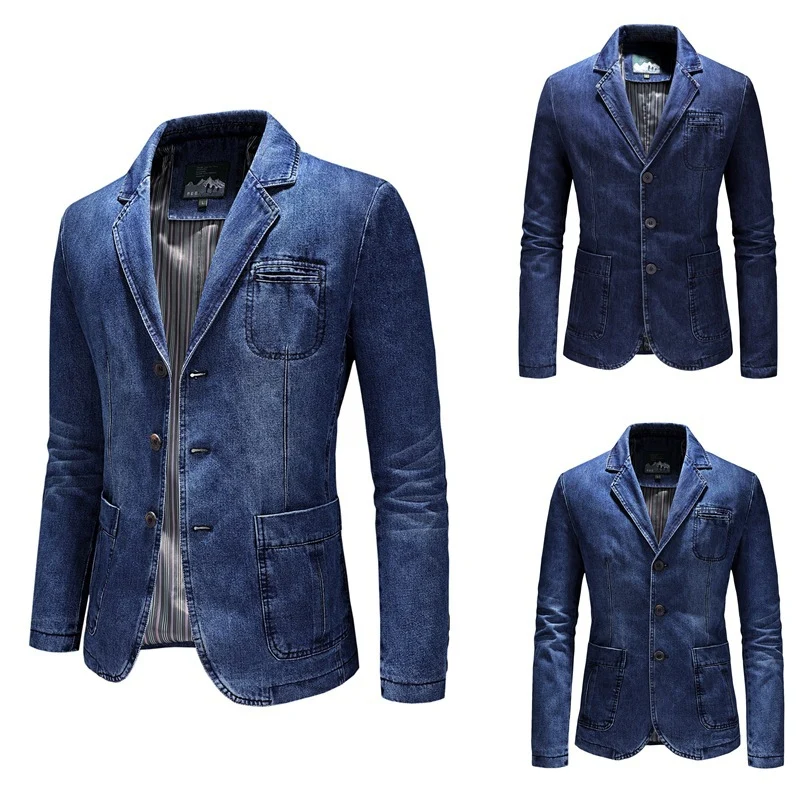 Herren Eleganter Denim Blazer Drune 1788417742