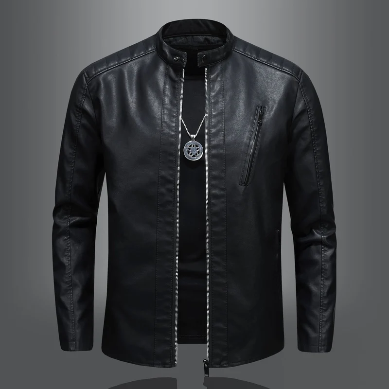 Herren Elegante und komfortable Lederjacke Drune
