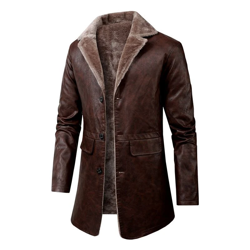 Herren Elegante Lederjacke mit weichem Innenfutter Drune