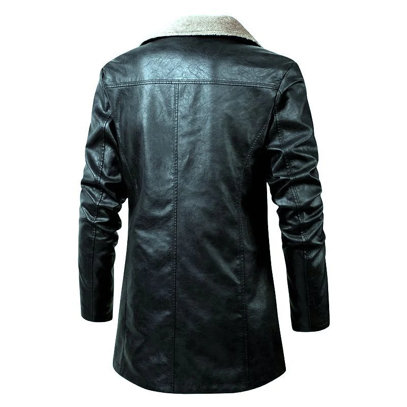 Herren Elegante Lederjacke mit Warmfutter Drune