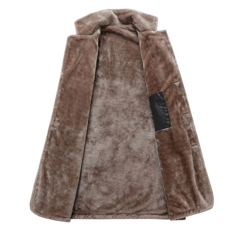 Herren Elegante Lederjacke mit Warmfutter Drune