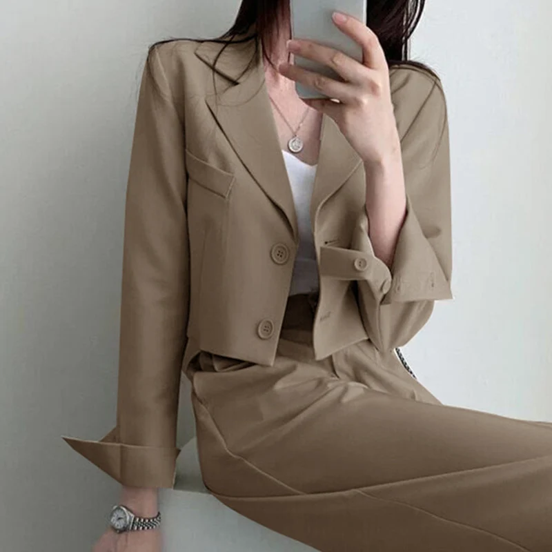Damen Weit geschnittene Hochtaillierte Hose Drune