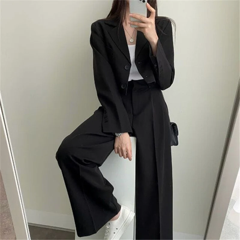 Damen Weit geschnittene Hochtaillierte Hose Drune