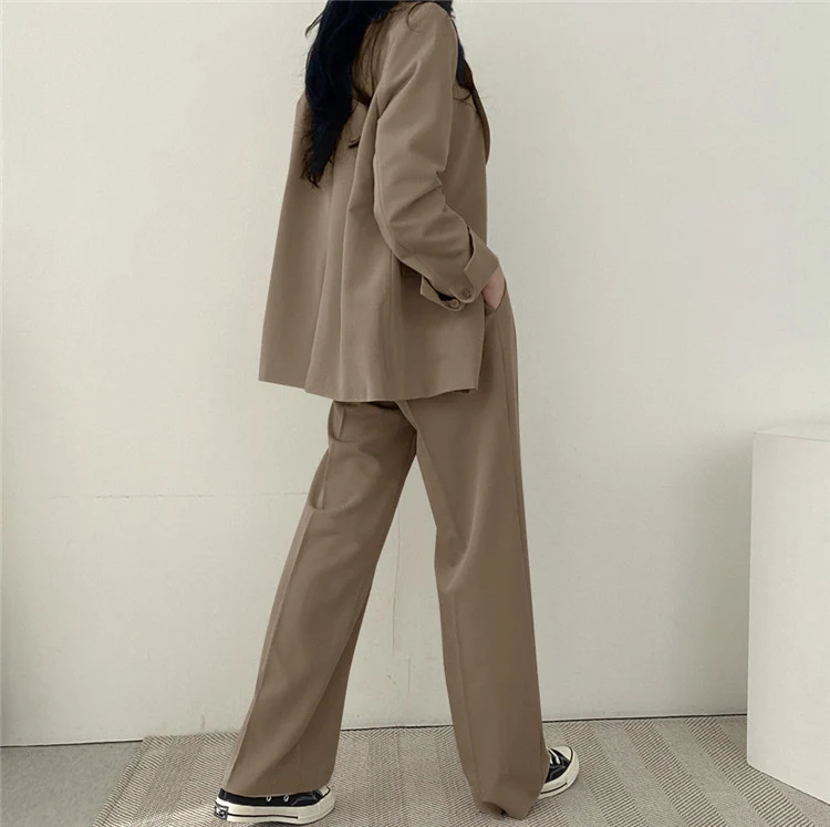 Damen Oversized Blazer mit zwei Knöpfen Drune