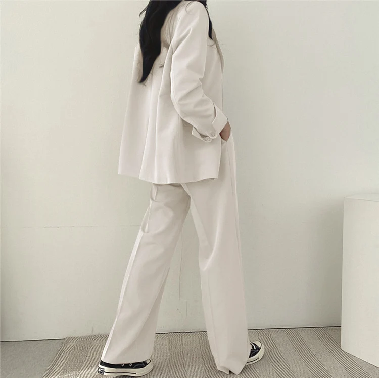 Damen Oversized Blazer mit zwei Knöpfen Drune