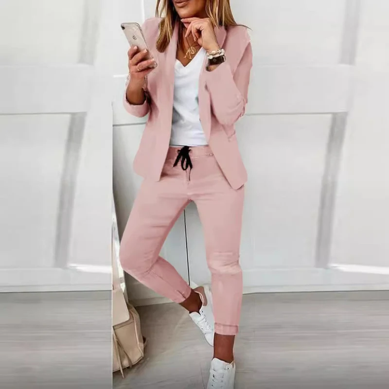 Damen Elegantes Zweiteiliges Blazer-Jogginganzug Drune