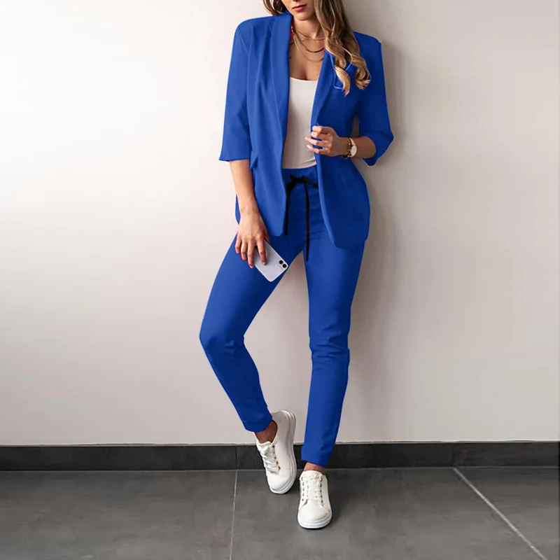 Damen Elegantes Zweiteiliges Blazer-Jogginganzug Drune