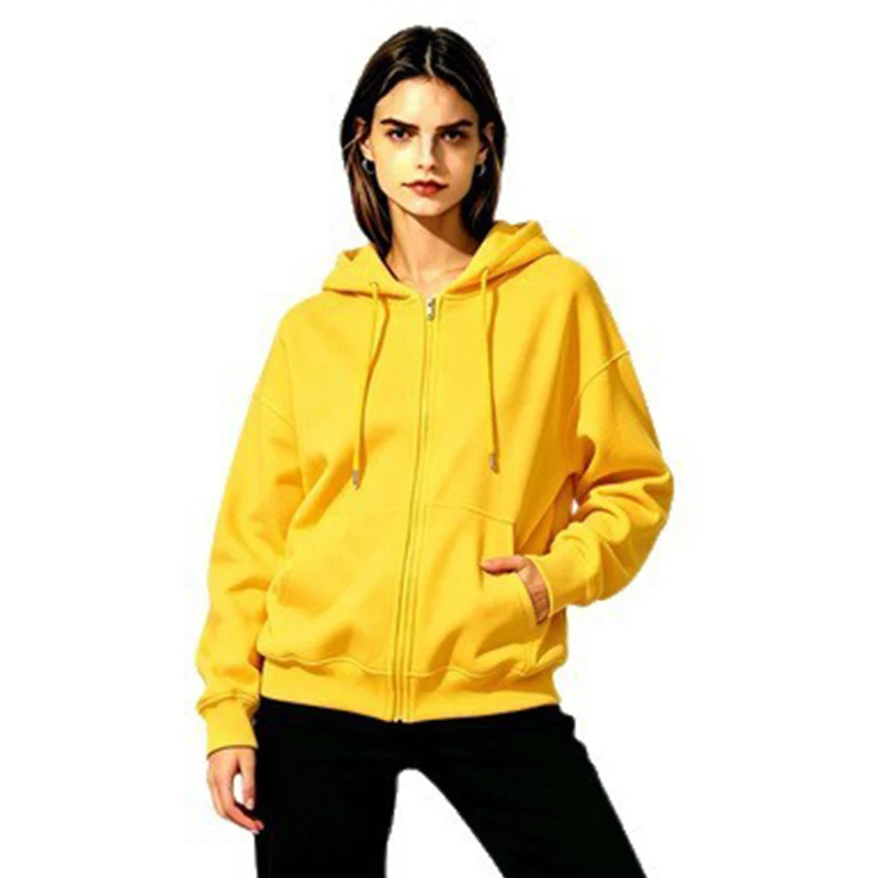 Damen Weicher Kapuzenpullover mit durchgehendem Reißverschluss Drune